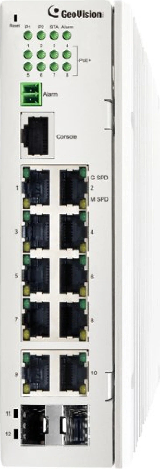 Switch PoE công nghiệp 8 cổng Gigabit L2+ quản lý web GV-APOE0812-E