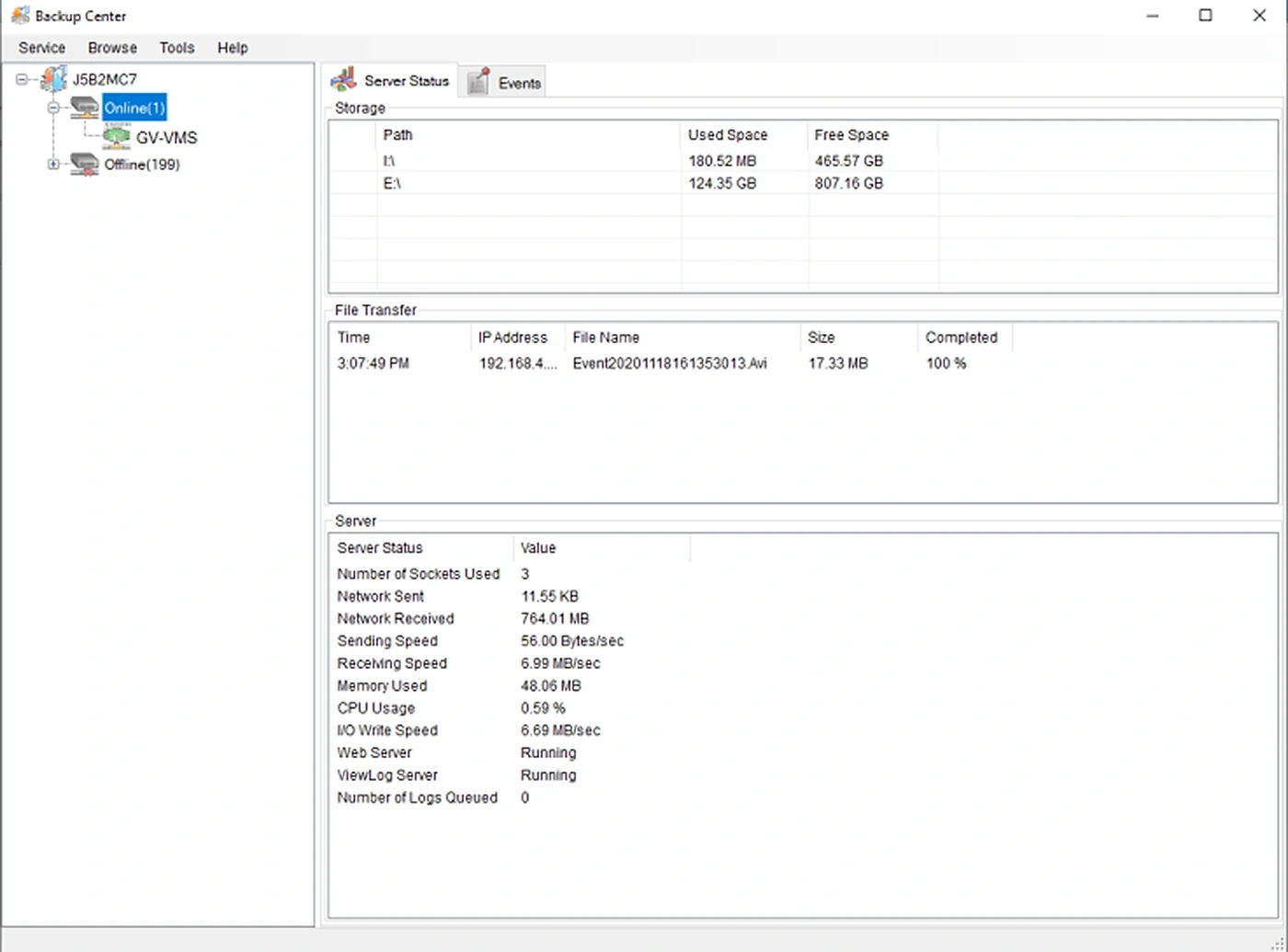 GV-Backup Center Remote Backup Software